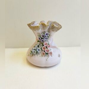 Lefton Pink Bud Vase with Flowers